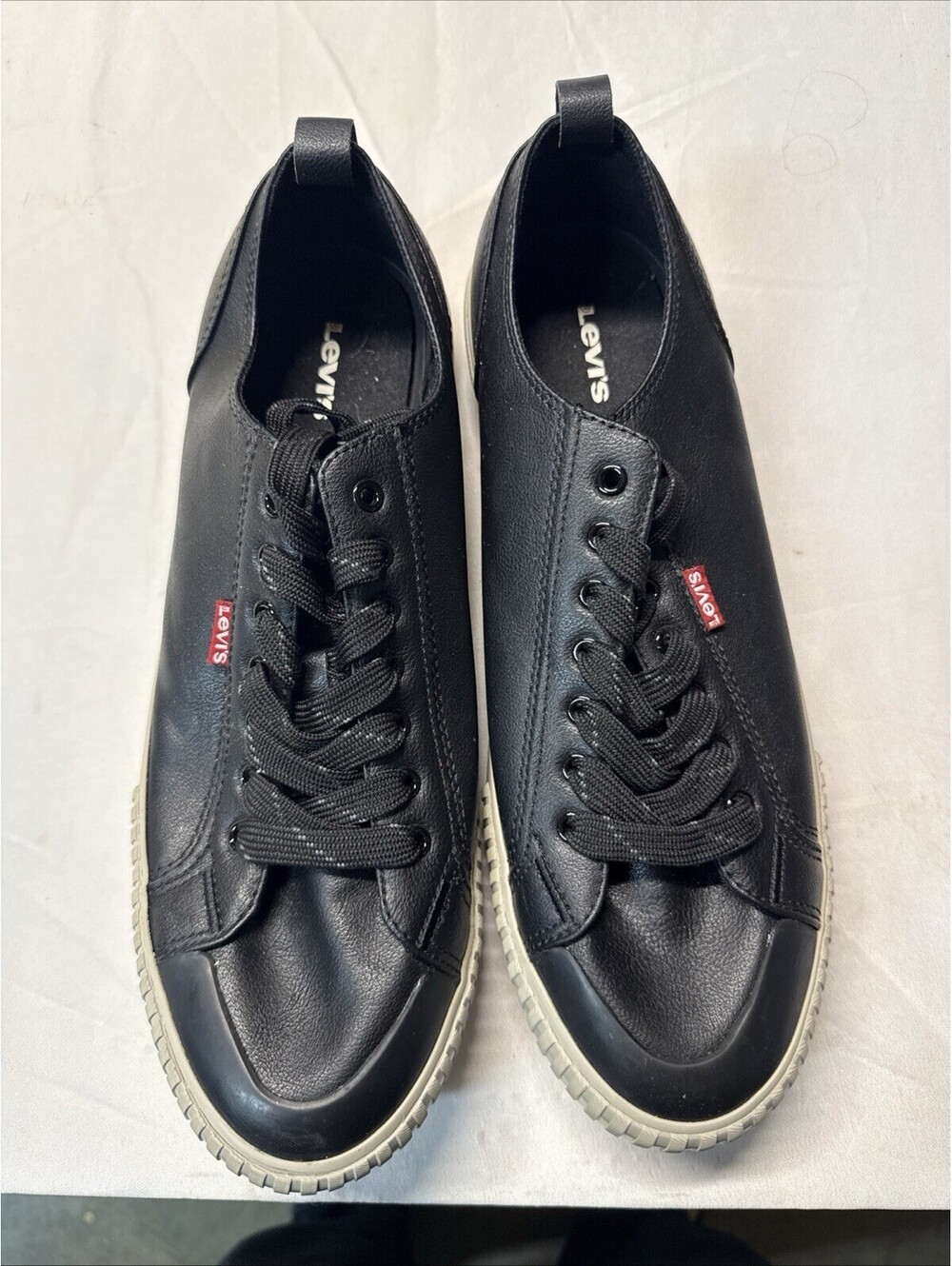 Levi's Anikin NL Lace Up Sneakers Mens Size 11 Black Faux Leather Casual Shoes